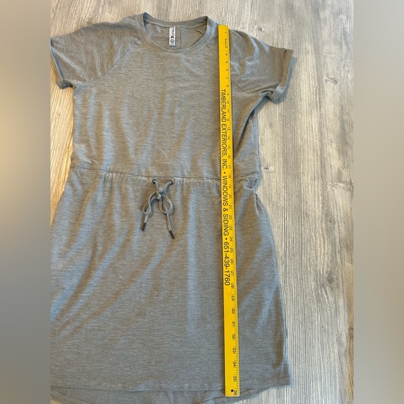Kyodan Outdoor Eden T-Shirt Dress Gray Medium Drawstring At Waist Cuffed Sleeves - Picture 10 of 12